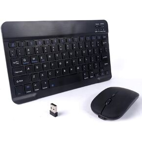 Wireless Bluetooth Keyboard and Mouse Combo - 10-Inch Rechargeable, Long Battery Life Over 30 Days, Ultra-Silent Keys, Compatible with iPad, Laptop, Android, and Windows (Yellow)