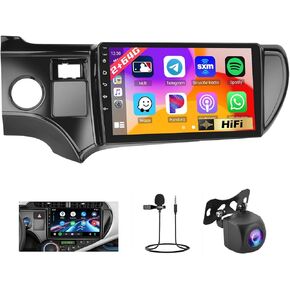 [2G+64G] Hikity Android 13 Stereo for Toyota Prius C 2012-2014, 9 Inch Touch Screen Wireless Carplay GPS Navigation Radio with Android Auto WiFi Bluetooth FM RDS HiFi Backup Camera