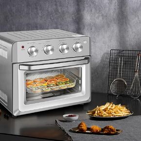 MAT EXPERT 7 in 1 Convection Air Toaster Oven, 1550W 19 QT Countertop Oven Toast Cooker w/1-60 Min Timer, 250-450°F Temp Control, Air Fry, Bake, Broil, Toast, Warm for Pizza/Chicken/Cookies (Green)
