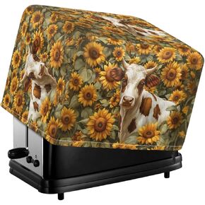 Toaster Cover, Sunflower Polyester 4 Slice Toaster Covers Dust and Greasy Protection Bread Maker Covers Small Kitchen Appliance Covers for Toaster Oven Bread Maker