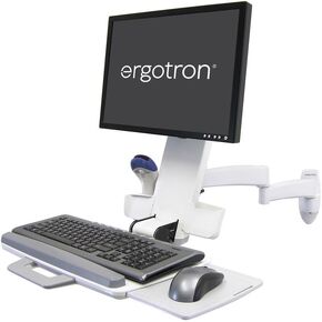 Ergotron - 200 Series Combo Monitor Arm ، Vesa Wall Mount - للشاشات التي تصل إلى 24 بوصة ، 6 إلى 18 رطلاً - أسود