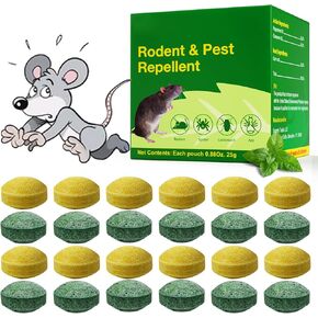 Rodent Repellent, Mice Mouse Repellent Balls for Indoor and Outdoor, Peppermint Moth Ball for Rodents 24 Pack, Natural and Pets Safe for Attic, Garage, Yard, Warehouse
