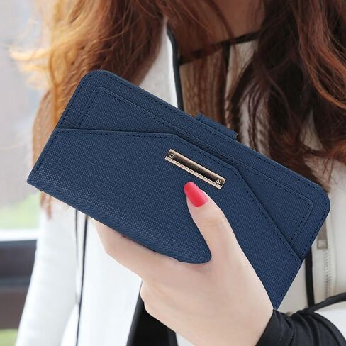 Jaorty Crossbody Wallet for Samsung Galaxy S25 Plus Case with Long Shoulder Strap,S25+ Case Credit Card Holder 6.7",PU Leather Handbag Purse Kickstand Make Up Mirror Cover Case for Women Girls,Blue in Saudi Arabia