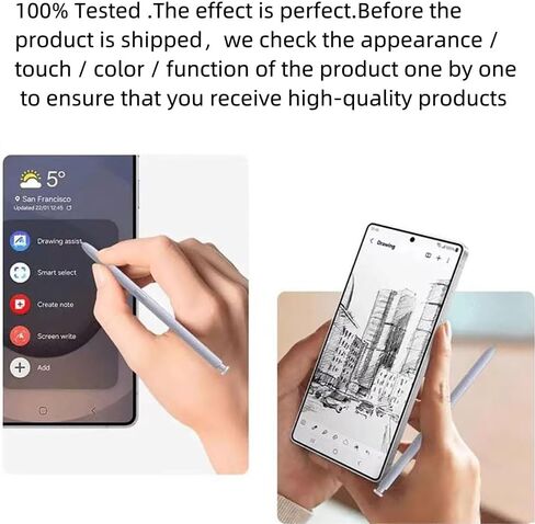 استبدال القلم Galaxy S25 Ultra S متوافق مع Samsung Galaxy S25 Ultra All Felections ، S25 Ultra Stylus Pen Slim 0.7mm Pen ، 4،096 مستويات ضغط مع نصيحة 5pcs (SilverBlue) in Kuwait