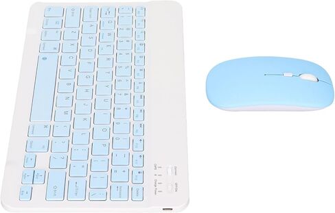 Keyboard and Mouse, 10 Inch Keyboard Set USB Charging Ultra Thin Quiet Keyboard with 1600 DPI Mouse for PC, Laptop (#4) in Saudi Arabia
