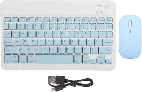 Keyboard and Mouse, 10 Inch Keyboard Set USB Charging Ultra Thin Quiet Keyboard with 1600 DPI Mouse for PC, Laptop (#4) in Saudi Arabia