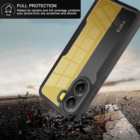 for Xiaomi Poco X7 Pro Clear Case with Screen Protector, Dual Layer Full Body Shockproof Dustproof All-Inclusive Cover Case for Xiaomi Poco X7 Pro QB-Black in Saudi Arabia
