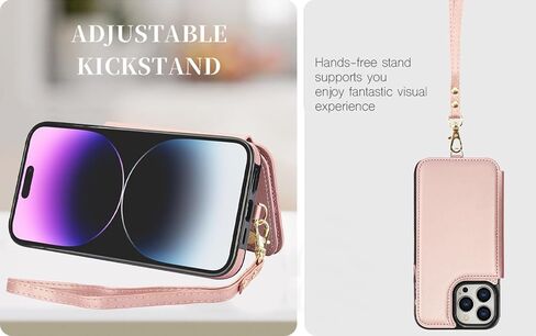 Asuwish Phone Case for iPhone 14 Pro 6.1 inch Zipper Wallet Cover with Tempered Glass Screen Protector and RFID Blocking Card Holder Cell iPhone14Pro 5G i i-Phone i14 iPhone14 4 14Pro Women Rose Gold in Saudi Arabia