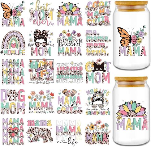 Vintage UV DTF Cup Wrap - 20 Sheets Flower Bird UV DTF Cup Wraps for 16 oz Cardinal Dragonfly Bee UVDTF Decals for Glass Cups Waterproof Nature Rub on Transfer Stickers DIY Crafts in Kuwait