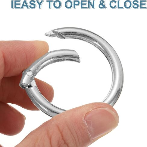 HARFINGTON Spring O Ring Clip, Metal Spring Clasp Key Ring, Round Keychain Snap Buckle Accessories for Purse Shoulder Bag Lanyard Leather DIY Crafts in Saudi Arabia