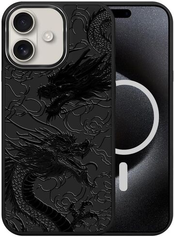 DAIZAG Case for iPhone 16, [Durable Shockproof Protective Magnetic Cover] [Compatible with MagSafe],Dragons Black in Saudi Arabia