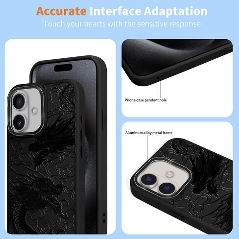 DAIZAG Case for iPhone 16, [Durable Shockproof Protective Magnetic Cover] [Compatible with MagSafe],Dragons Black in Saudi Arabia