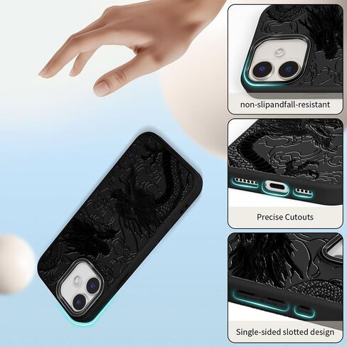DAIZAG Case for iPhone 16, [Durable Shockproof Protective Magnetic Cover] [Compatible with MagSafe],Dragons Black in Saudi Arabia