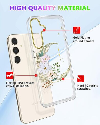 Jiaxiufen لـ Galaxy S25 Case Sparkle Glitter Retro Dois Paint Plant Flower Design Slim Froofchproof Cover Case for Samsung Galaxy S25 5G 6.2 Inch Mint Colorful in Kuwait