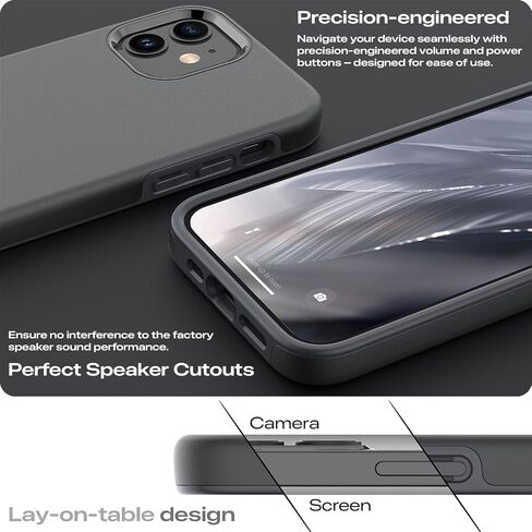 TEAM LUXURY for iPhone 12 Case/iPhone 12 Pro Case, Shockproof Rugged Protective Phone Cover - Wireless Charging Compatible [Updated Gen-II] - (Black) in Saudi Arabia