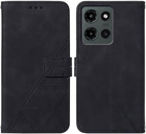for Moto G 2025 Case Wallet, Card Holder Slots, Wrist Strap, TPU Interior Phone Protective, Stand PU Leather Folio Flip Cases Cover for Moto G - 2025 (Black) in Saudi Arabia
