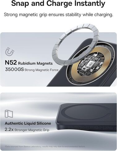 Baseus for MagSafe Portable Charger, Qi2 Certified 15W Wireless Magnetic Power Bank 10000mAh with USB-C Cable 22.5W PD Charging, Battery Pack Compatible with iPhone 17/16/15/14/13 Pro/Pro Max Series in Saudi Arabia