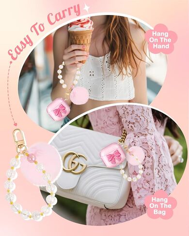Boaretiu for Airpods 4 Case for Women Girls Girly Cute Kawaii - with Keychain Girlish Stylish Cover Shell for Airpod Case 4th Generation 2024, Ball in Saudi Arabia