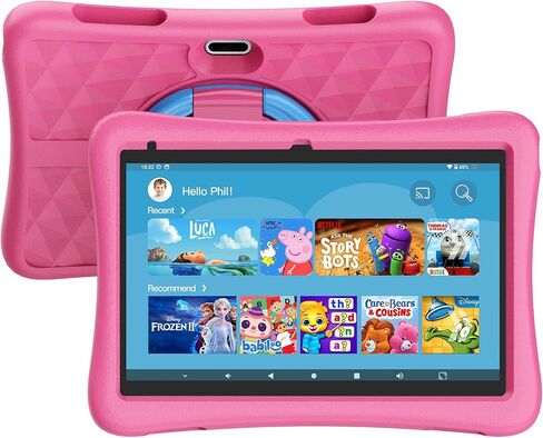 Kids Tablet, 10 inch HD Android 12 Toddler Tablets, Quad Core 1.8Ghz, 2GB DDR4, 7000mAh Battery, Dual Box Speakers, Parental Controls Games Learning Apps, EVA Shockproof Case in Saudi Arabia