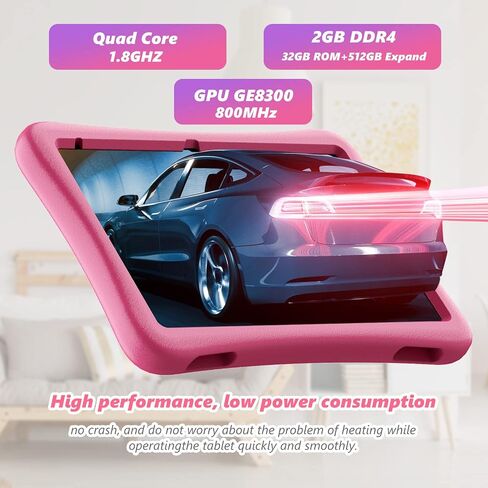 Kids Tablet, 10 inch HD Android 12 Toddler Tablets, Quad Core 1.8Ghz, 2GB DDR4, 7000mAh Battery, Dual Box Speakers, Parental Controls Games Learning Apps, EVA Shockproof Case in Saudi Arabia