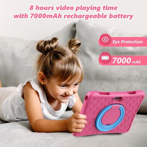Kids Tablet, 10 inch HD Android 12 Toddler Tablets, Quad Core 1.8Ghz, 2GB DDR4, 7000mAh Battery, Dual Box Speakers, Parental Controls Games Learning Apps, EVA Shockproof Case in Saudi Arabia