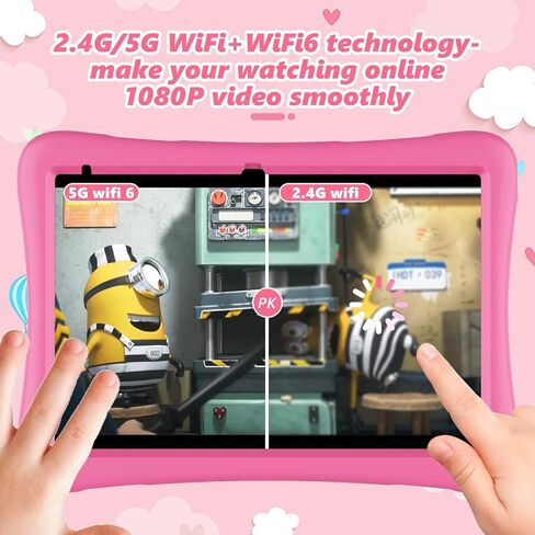 Kids Tablet, 10 inch HD Android 12 Toddler Tablets, Quad Core 1.8Ghz, 2GB DDR4, 7000mAh Battery, Dual Box Speakers, Parental Controls Games Learning Apps, EVA Shockproof Case in Saudi Arabia