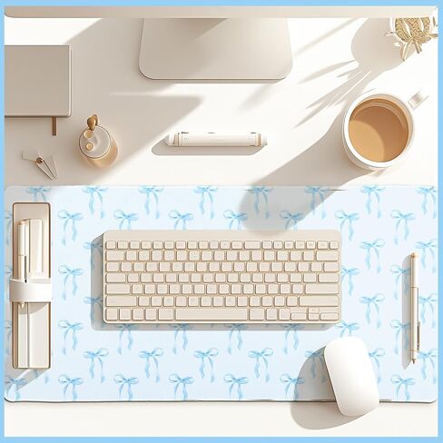 Pink Bows Mouse Pads Cute Kawaii Mouse Pad LargPreppy Trendy Computer Desk Mat for Laptop with Non-Slip Rubber Base Mouse Pad Office Desk Accessories Decor for Women, 31.5 x 15.75 Inches in Kuwait