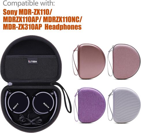 LTGEM Case Compatible with Sony MDR-ZX110 / MDRZX110AP / MDRZX110NC / MDR-ZX310AP ZX Series Wired On-Ear Headphones, Black+Grey(Case Only) in Saudi Arabia