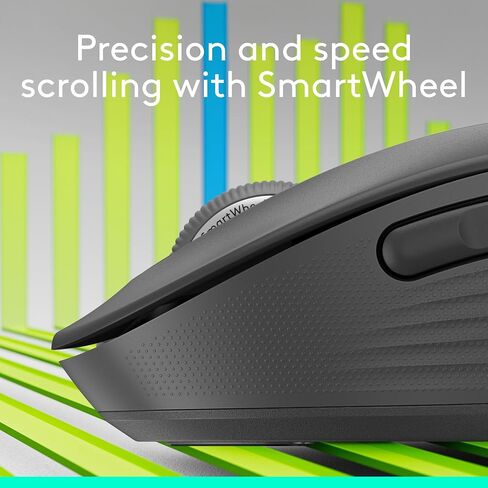 Logitech Signature Plus M750 Wireless Mouse - SmartWheel, Bluetooth, Multi Device, 24-Month Battery, Silent Clicks, Custom Buttons, Contoured Shape - Graphite (Renewed) in Saudi Arabia