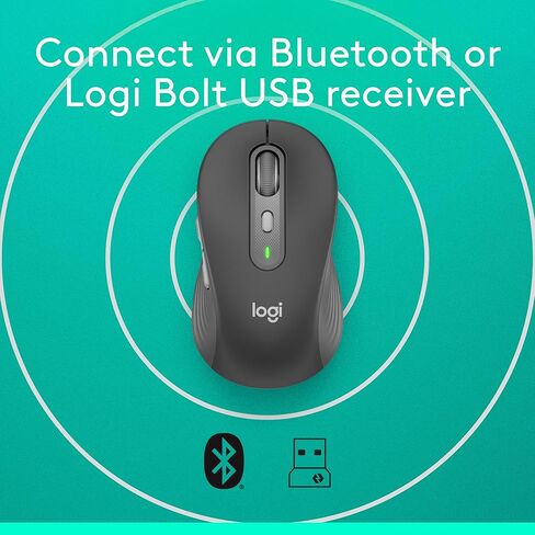 Logitech Signature Plus M750 Wireless Mouse - SmartWheel, Bluetooth, Multi Device, 24-Month Battery, Silent Clicks, Custom Buttons, Contoured Shape - Graphite (Renewed) in Saudi Arabia