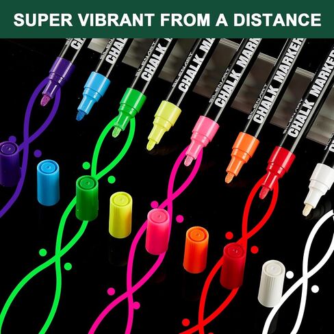SILENART Liquid Chalk Markers - 8 Vibrant Colors - Chalkboard Markers for Blackboard Glass Windows - Erasable Chalk Pens in Saudi Arabia