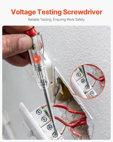 VEVOR Insulated Screwdriver Set, 11-Piece Professional Electrical Screwdriver Set, 1000V Insulated Electrician Tool Set, with Magnetic Phillips Slotted Pozi Tips, Voltage Tester, for Electricians in Kuwait