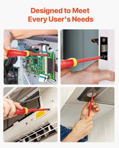 VEVOR Insulated Screwdriver Set, 11-Piece Professional Electrical Screwdriver Set, 1000V Insulated Electrician Tool Set, with Magnetic Phillips Slotted Pozi Tips, Voltage Tester, for Electricians in Kuwait