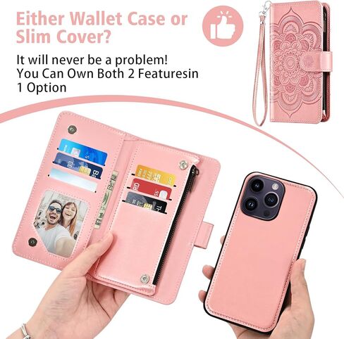 Asuwish Phone Case for iPhone 14 Pro Max 6.7 Inch Slet Wallet Cover with with Glass Glass Screen Screens Strap حامل بطاقة زهرة iPhone14Promax 5G I Phone14max بالإضافة إلى iPhone14 Promax Women Gray in Kuwait