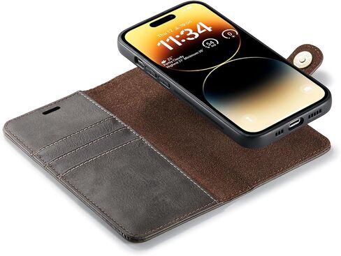 Asuwish Phone Case for iPhone 14 Pro Max 6.7 inch Wallet Magnetic Detachable Cell Cover with Tempered Glass Screen Protector Card Holder iPhone14promax 5G i Phone14Max Plus iPhone14 ProMax Girls Gray in Kuwait