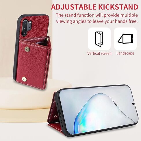 علبة الهاتف لـ Samsung Galaxy Note 10 Plus Note10+ 5G Wallet Woallet مع حزام الكتف Crossbod in Kuwait