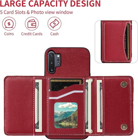 علبة الهاتف لـ Samsung Galaxy Note 10 Plus Note10+ 5G Wallet Woallet مع حزام الكتف Crossbod in Kuwait