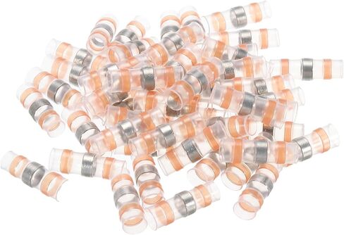MECCANIXITY Solder Seal Wires Heat Shrink Butt Connectors 100pcs 10-8 AWG Orange Waterproof Wire Crimp for Marine, Cable, Wiring in Saudi Arabia