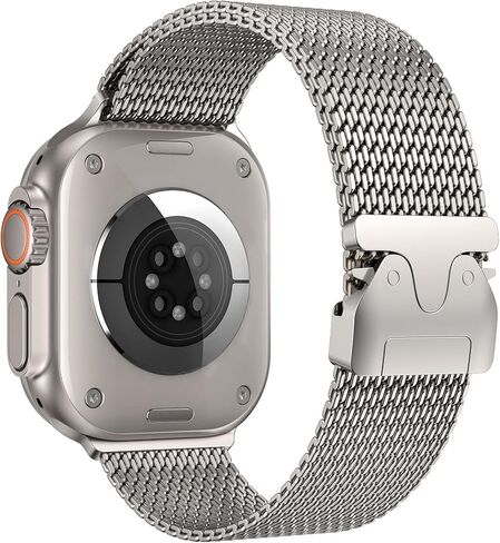Milanese Mesh Loop Compatible for Apple Watch Band 49mm 46mm 45mm 44mm Men Women, Breathable Replacement Band with Adjustable Parachute-style Buckle for iWatch Ultra 2/Ultra/SE/Series 10/9/8/7/6/5/4 in Saudi Arabia