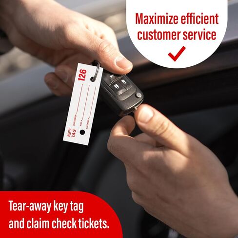 Car Service Tags 1000-1999 | Service Dispatch Numbers Auto Dealer Vehicle Repair Mirror Hang Tags with Numbered Key Tags, 1000 Ct in Kuwait