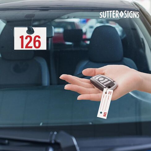 Car Service Tags 1000-1999 | Service Dispatch Numbers Auto Dealer Vehicle Repair Mirror Hang Tags with Numbered Key Tags, 1000 Ct in Kuwait