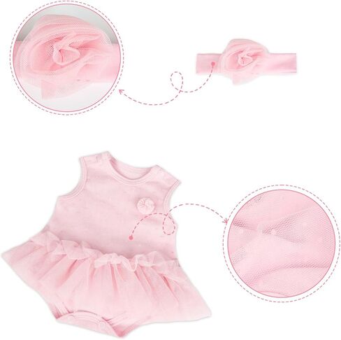 WOOROY 4Pcs Reborn Baby Doll Clothes - 16-20 inch Pink Butterfly Baby Doll Clothes, Perfect for Lifelike Reborn Baby Girls in Saudi Arabia