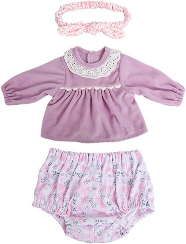WOOROY 4Pcs Reborn Baby Doll Clothes - 16-20 inch Pink Butterfly Baby Doll Clothes, Perfect for Lifelike Reborn Baby Girls in Saudi Arabia