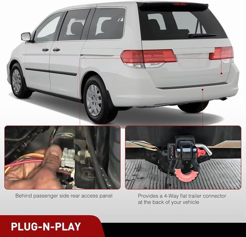 Nilight 4 Pin Trailer Wiring Harness Kit 56161 Vehicle Standard 4 Way Connector Custom for 2005 2006 2007 2008 2009 2010 Honda Odyssey Simple Fit Tow Hitch Harness in Kuwait