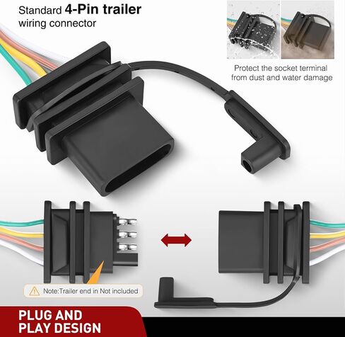 Nilight 4 Pin Trailer Wiring Harness Kit 56161 مركبة قياسية 4 موصل مخصص لعام 2005 2006 2007 2008 2009 2010 Honda Odyssey Simple Fit Tow Hitch Harness in Kuwait