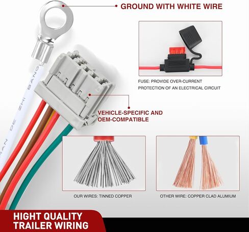 Nilight 4 Pin Trailer Wiring Harness Kit 56161 Vehicle Standard 4 Way Connector Custom for 2005 2006 2007 2008 2009 2010 Honda Odyssey Simple Fit Tow Hitch Harness in Kuwait
