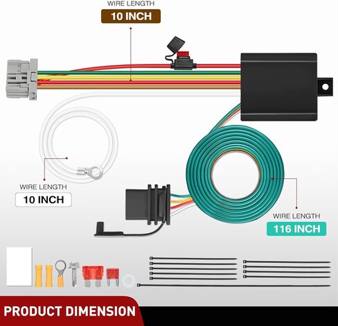 Nilight 4 Pin Trailer Wiring Harness Kit 56161 Vehicle Standard 4 Way Connector Custom for 2005 2006 2007 2008 2009 2010 Honda Odyssey Simple Fit Tow Hitch Harness in Kuwait