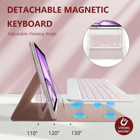 for iPad Air 11-inch (M3/M2-2025/2024) Case with Keyboard, Wireless Keyboard Cover with Pencil Holder for Air 10.9 Inch (5th/4th-2022/2020), Checkered Plaid Brown-White in Saudi Arabia