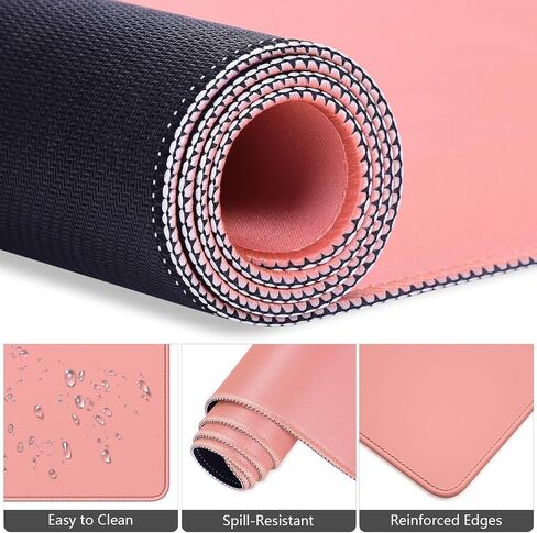 مجموعة وسادة الماوس من لوحة المفاتيح DAPESUOM ، 4pcs ممتدة كبيرة XXL Mousepad + Mouse Wrist Wrist Cushion + Memory Foam لوحة المفاتيح دعم المعصم + كوب كوستر ، Pink 31.5x15.7in لوحة مكتب للمكتب المنزلي in Kuwait