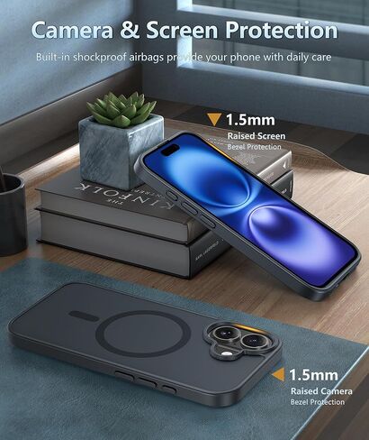fntcase for iPhone 16e Phone Case: for iPhone 16E Case 2025 Magnetic Matte Silecone Silicone Groofroof Grading Grade STROME Protect Cover | صدع واقٍ مضاد للانزلاق in Kuwait